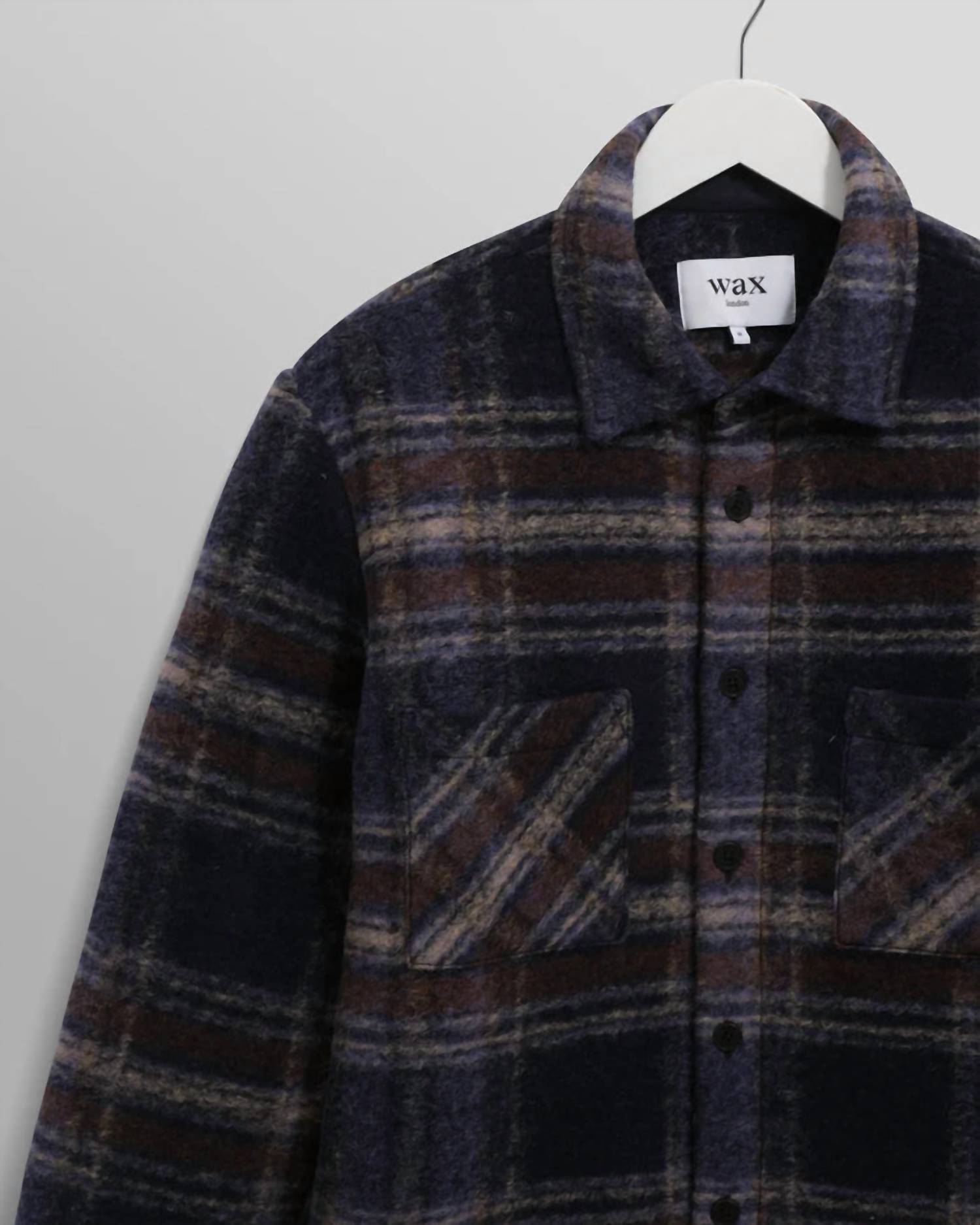 Wax London - Whiting Wool Blend Checked Overshirt