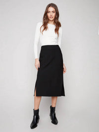 Charlie B - Gutsy Patch Pockets Crepe Midi Skirt
