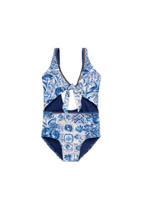 Agua Bendita - Girl's Illana Azure One Piece