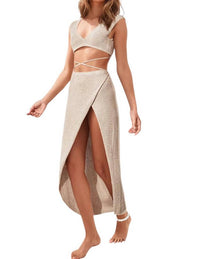 Sweetkama - Ariel Knit Swimwear Cover Up Skirt Set