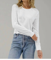 Lna - LONG SLEEVE RIBBED CREW TOP