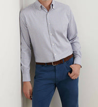 PETER MILLAR Julian Crown Lite Cotton Stretch Shirt in evening tide - men's shirt