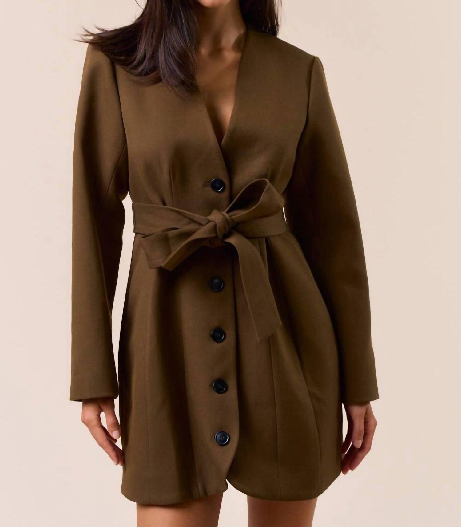 Lalavon - Belted Blazer Mini Dress
