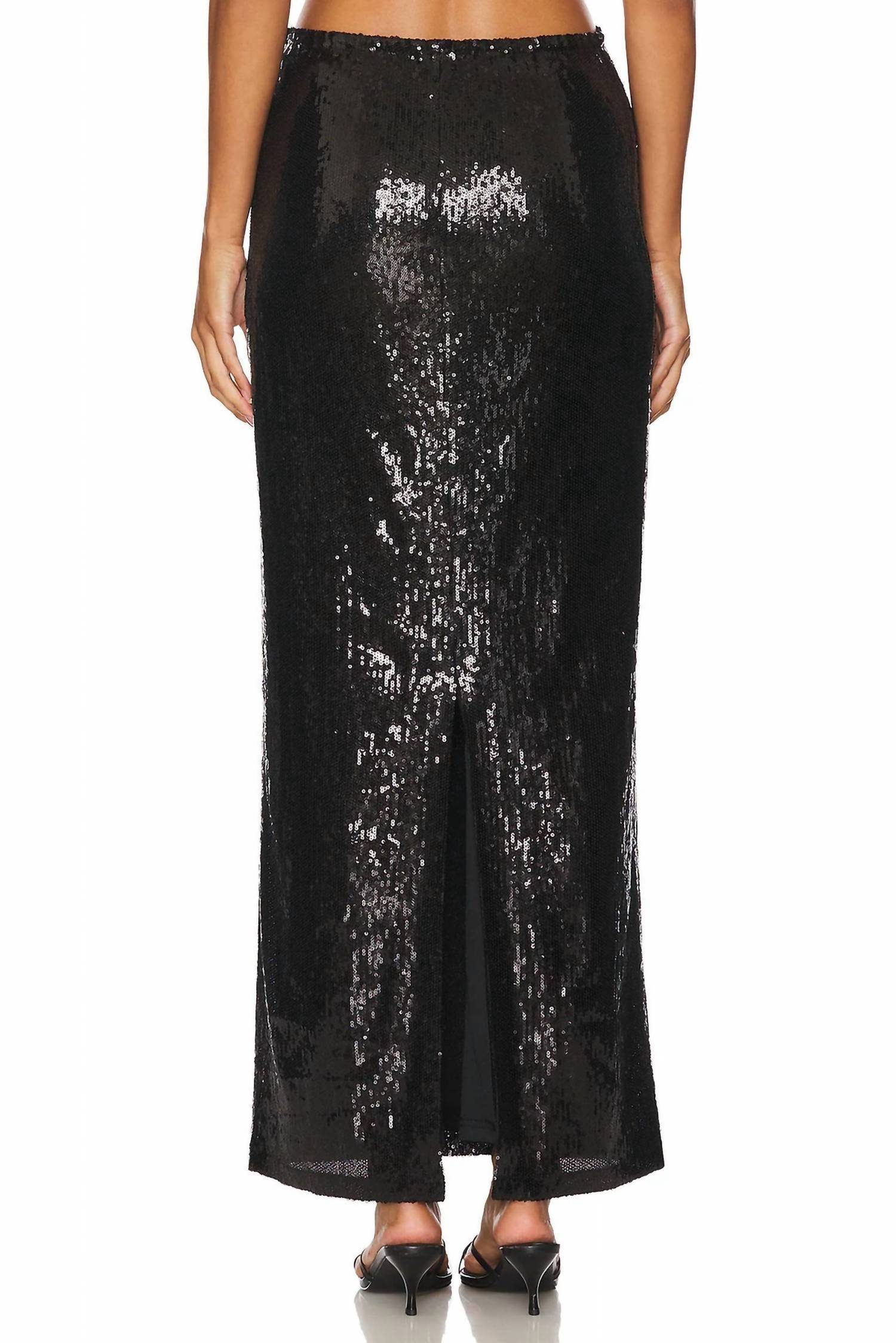 Lna - Elettra Sequin Column Maxi Skirt