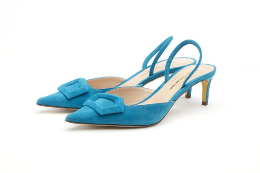 Rupert Sanderson - Women's Aminta Blue Suede Slingback Sandal