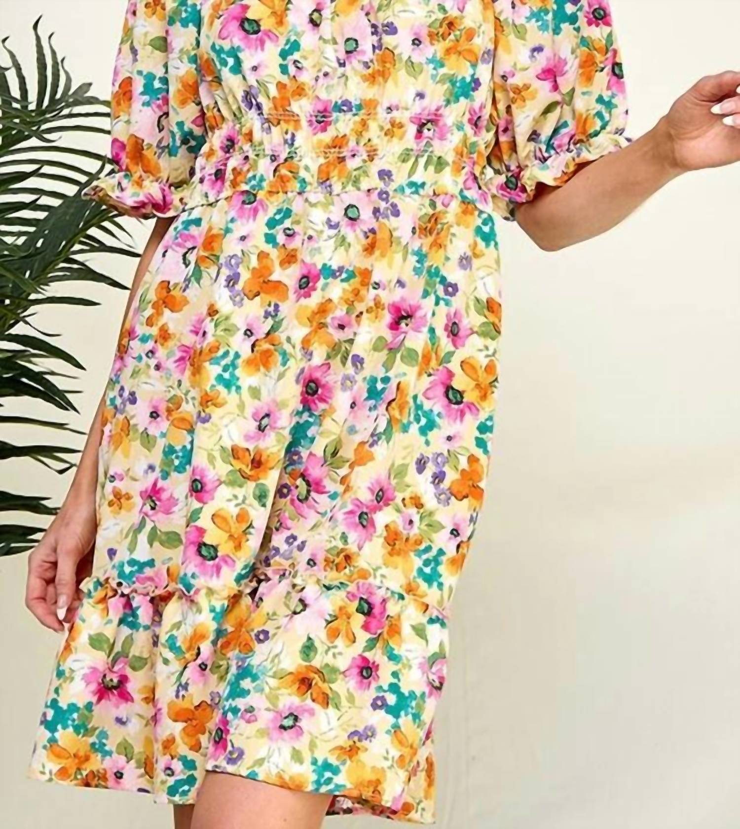 Chris & Carol - Carefree Smocked Waist Mini Dress