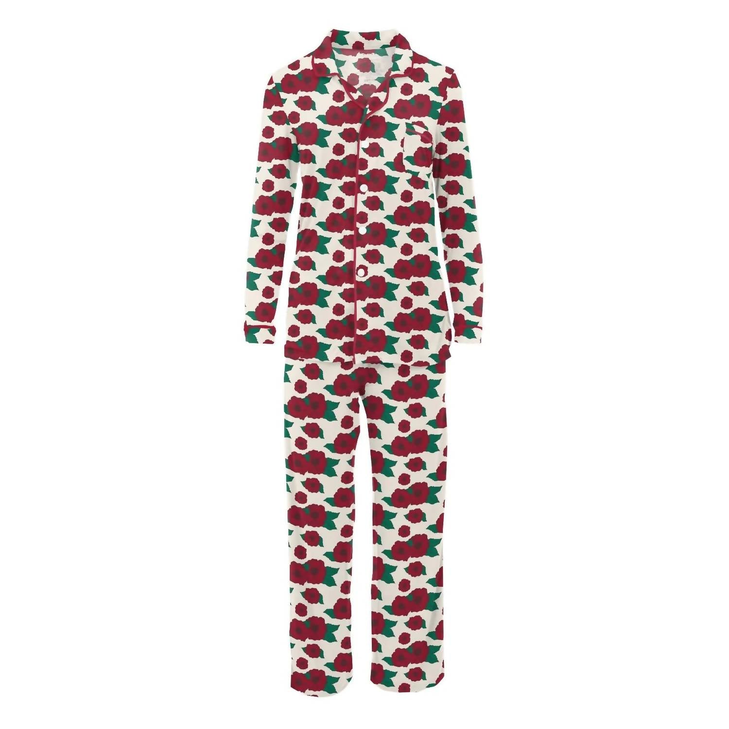 Kickee - Long Sleeve Collared Pajama Set