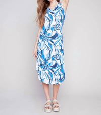 Charlie B - Printed Sleeveless Shirt Tail Dress