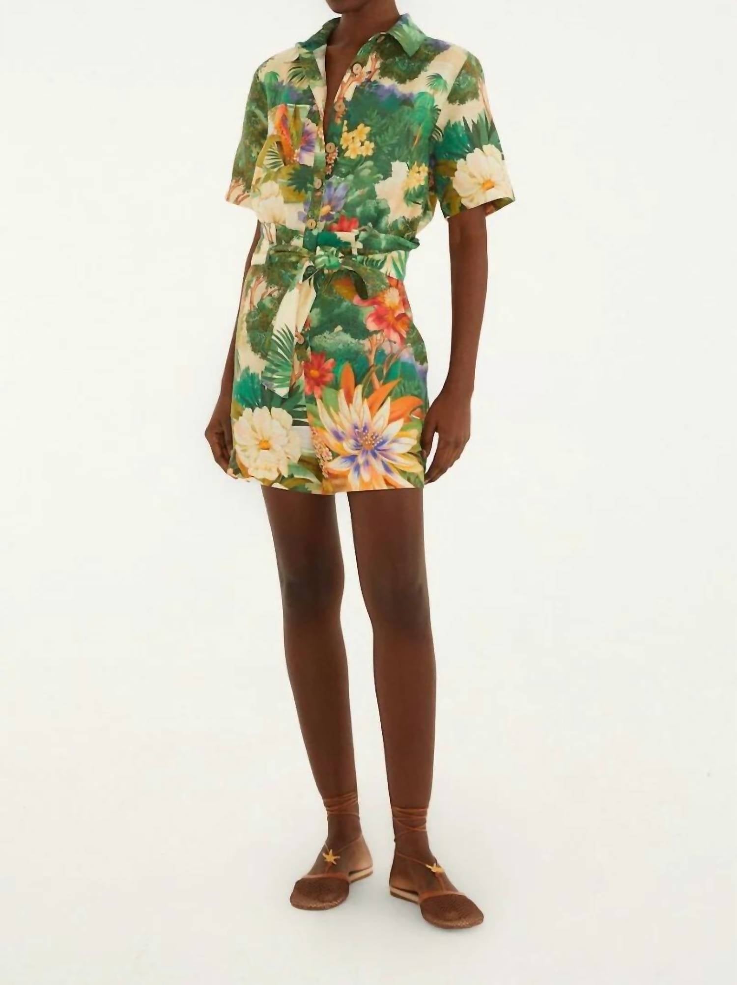 Farm Rio - Ecovero Linen Floral Romper