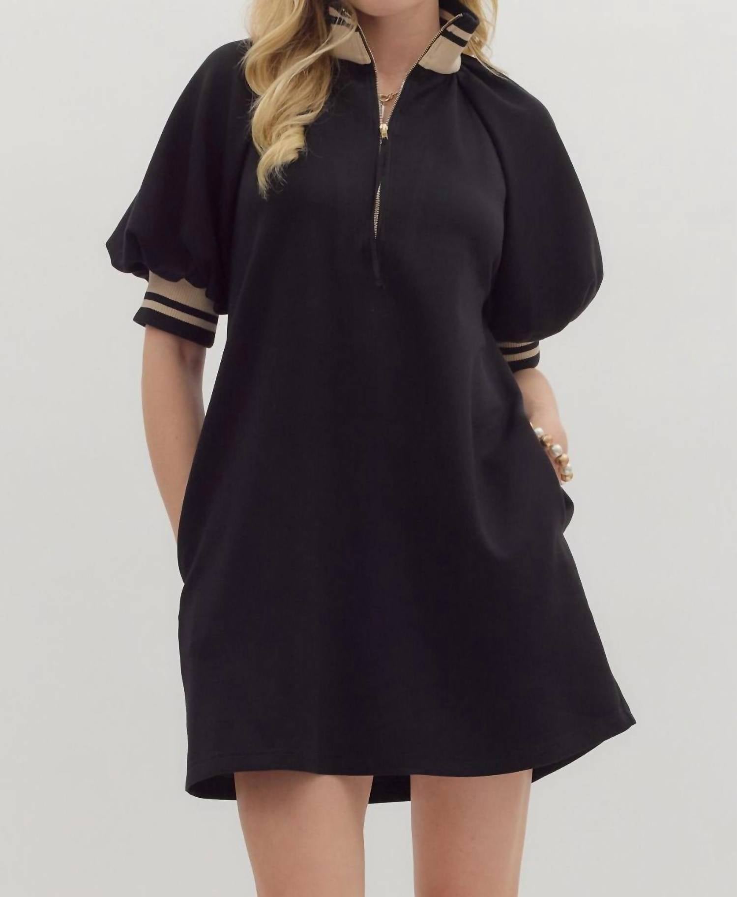 Entro - Balloon Sleeve Mini Dress