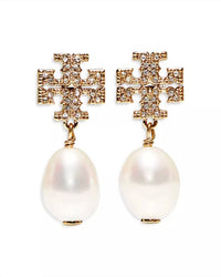 Tory Burch - Kira Pave Pearl Earrings