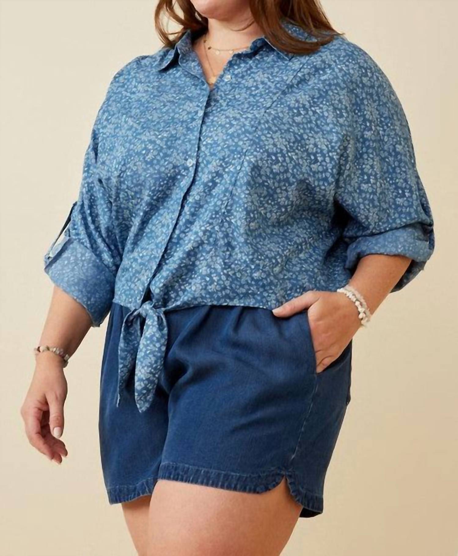 Hayden La - Floral Tie Front Shirt - Plus
