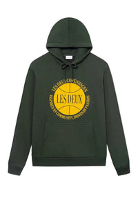 Les Deux Men's Ben Basketball Long Sleeve Hoodie in green - men's shirt