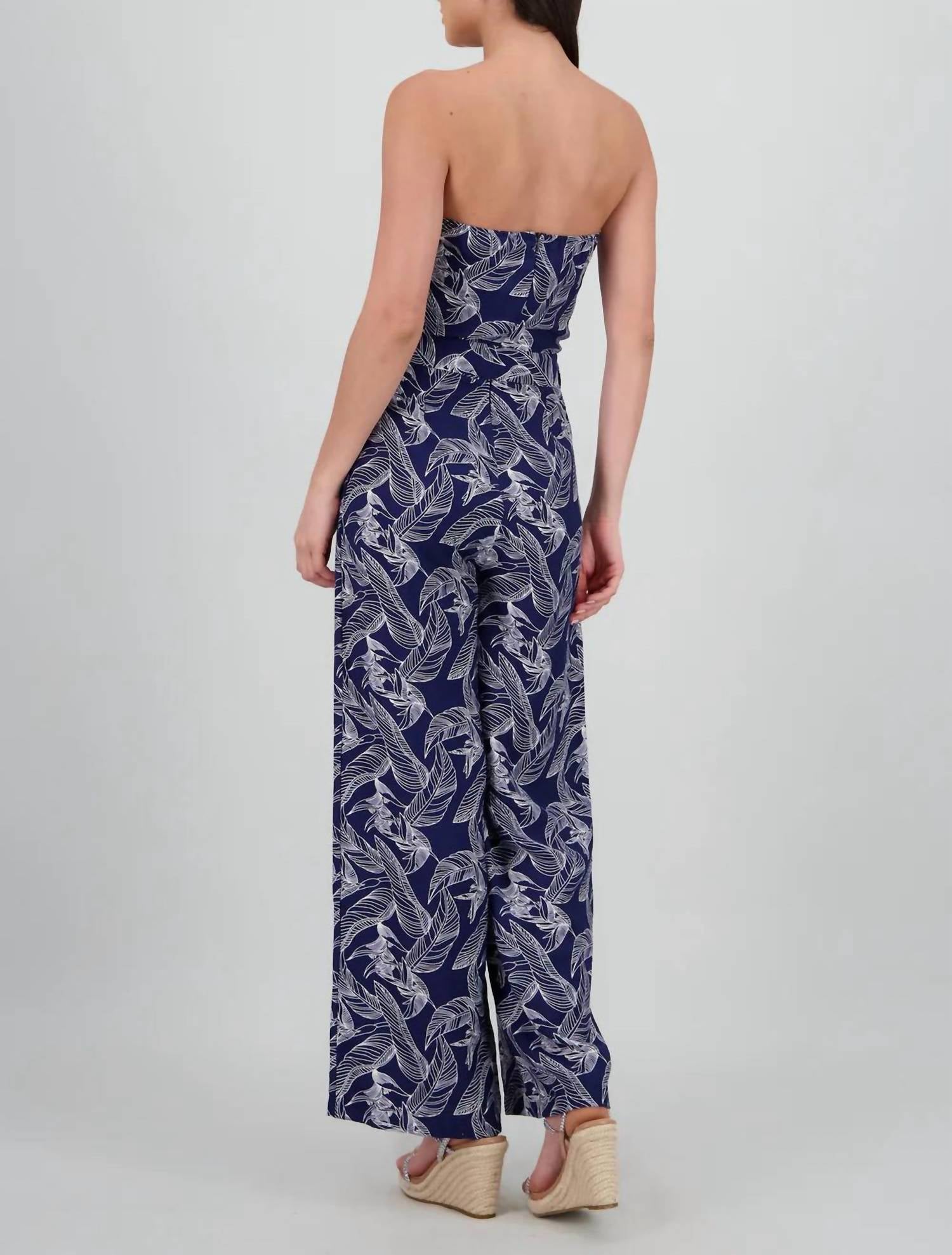 La Mer Luxe - Alia Strapless Printed Jumpsuit