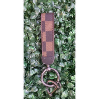Ellison+Young - Women's Checkered Faux Leather Keychain With Pewter Hardware