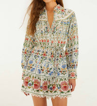 Farm Rio - STITCHED GARDEN MINI DRESS