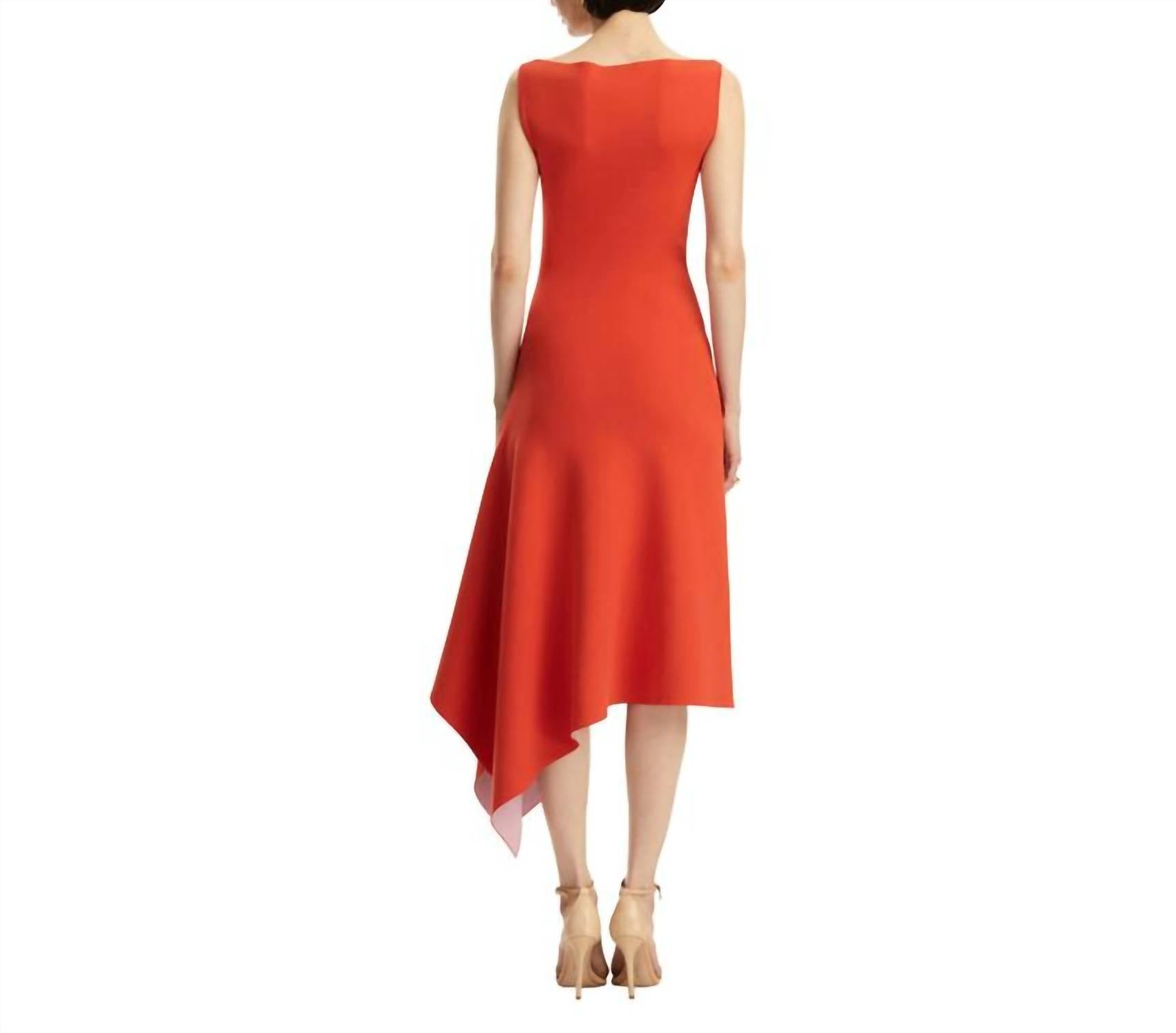 Oscar De La Renta - Sleeveless Two Tone Knit Dress