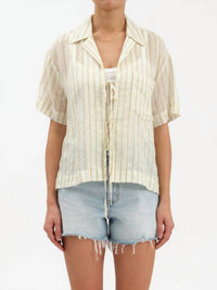 Daze - Denim Buttercup Tie Front Shirt