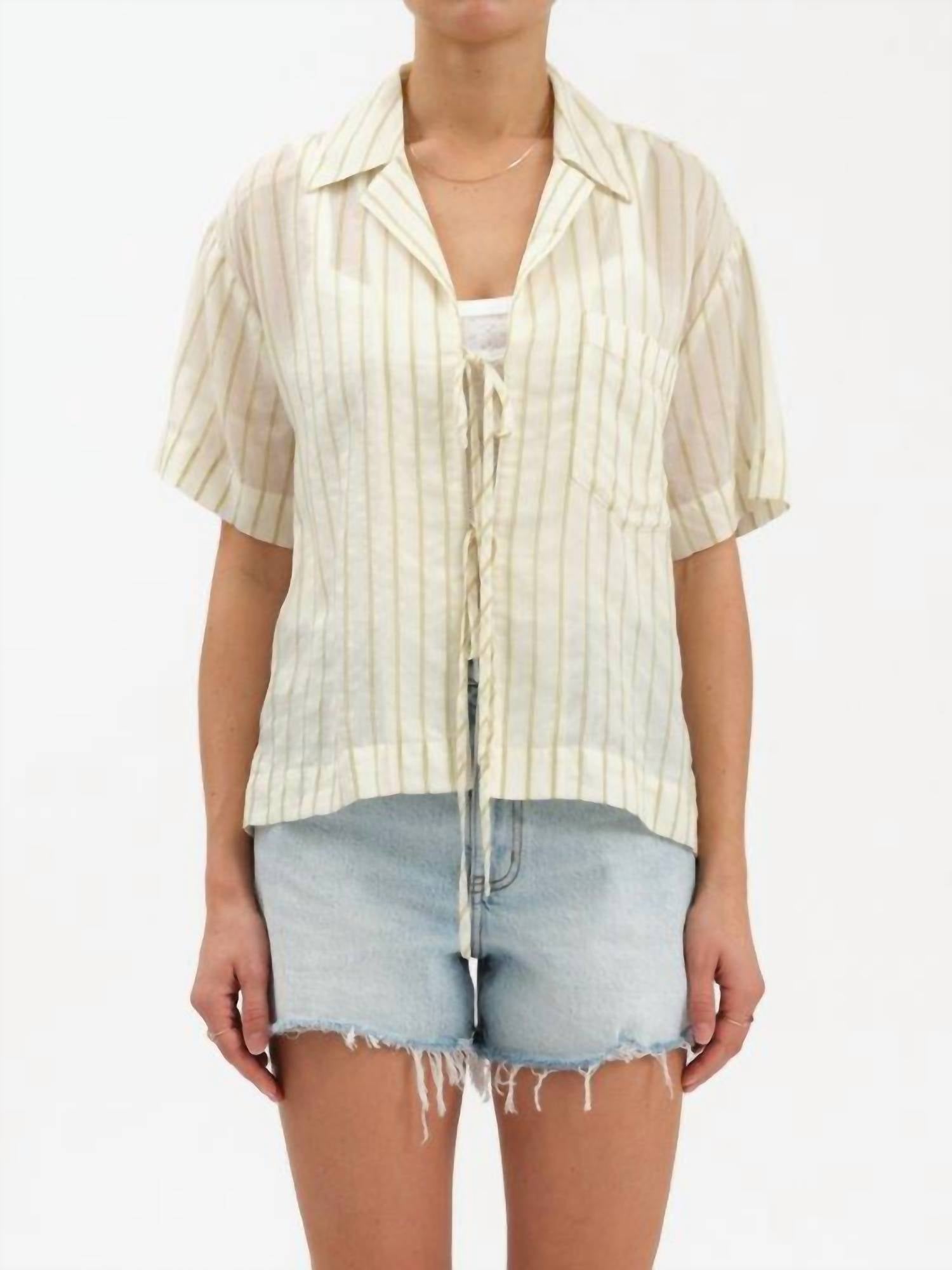 Daze - Denim Buttercup Tie Front Shirt