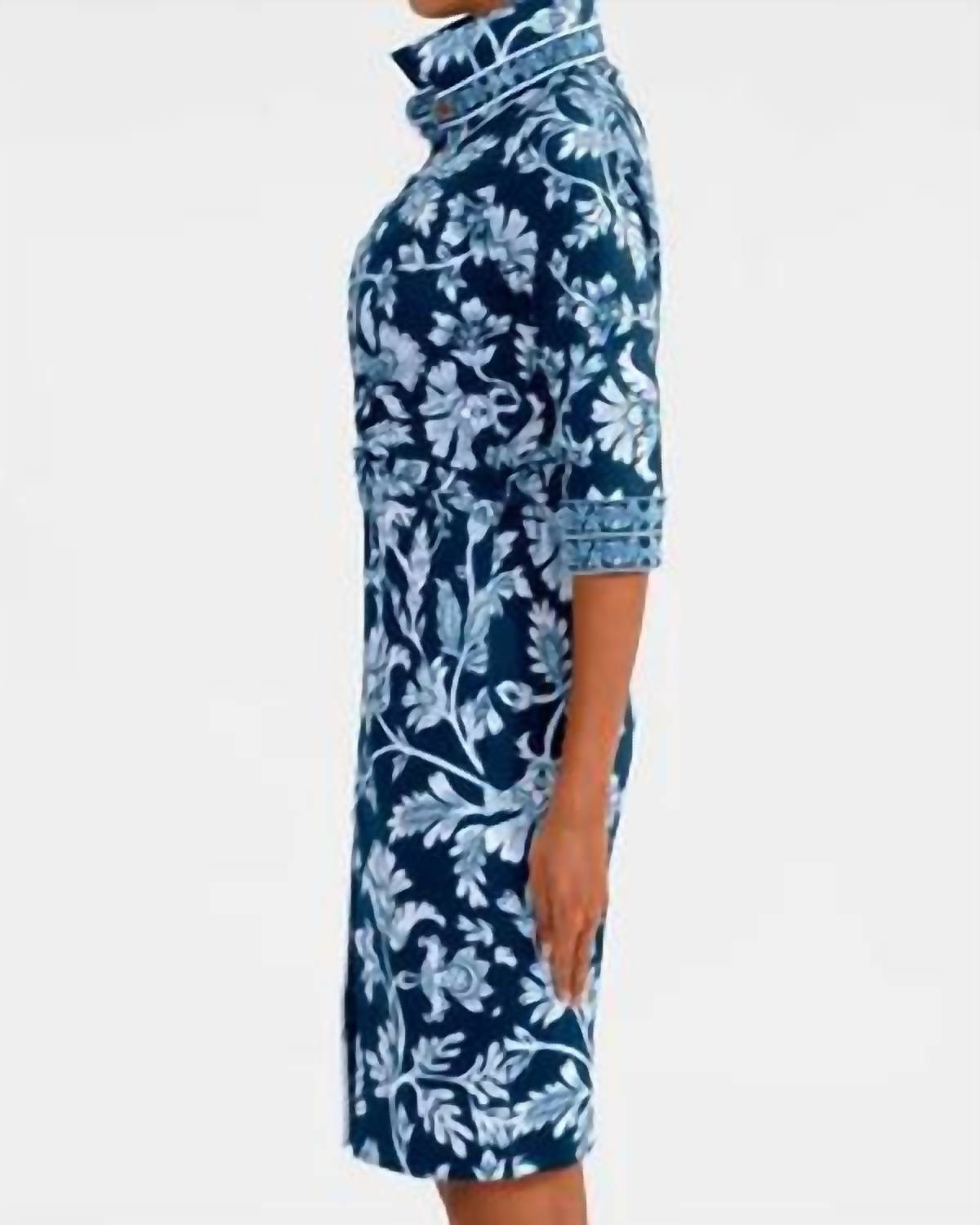 GRETCHEN SCOTT Twist & Shout Dress in navy white - women's dress - alternate view