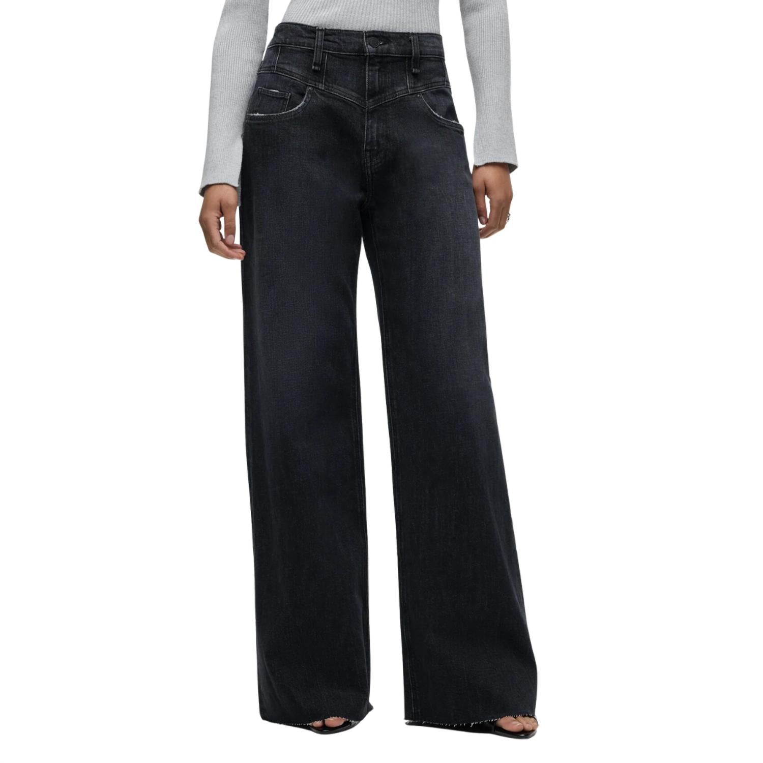 Hudson - Women's Jodie Seamed Front Yoke Wide Leg Jean