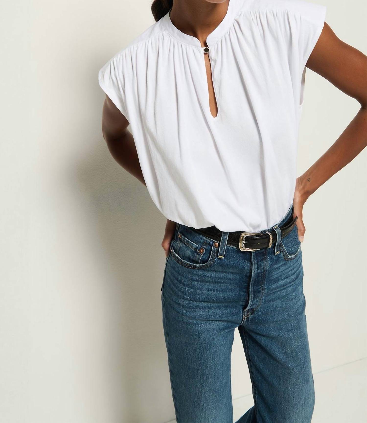 Nation Ltd - Cary Keyhole Cap Sleeve Top