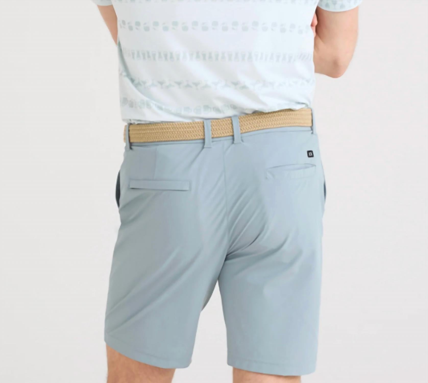 SAXX Caddie Golf Short 8in in silver pine - men's shorts - detail view