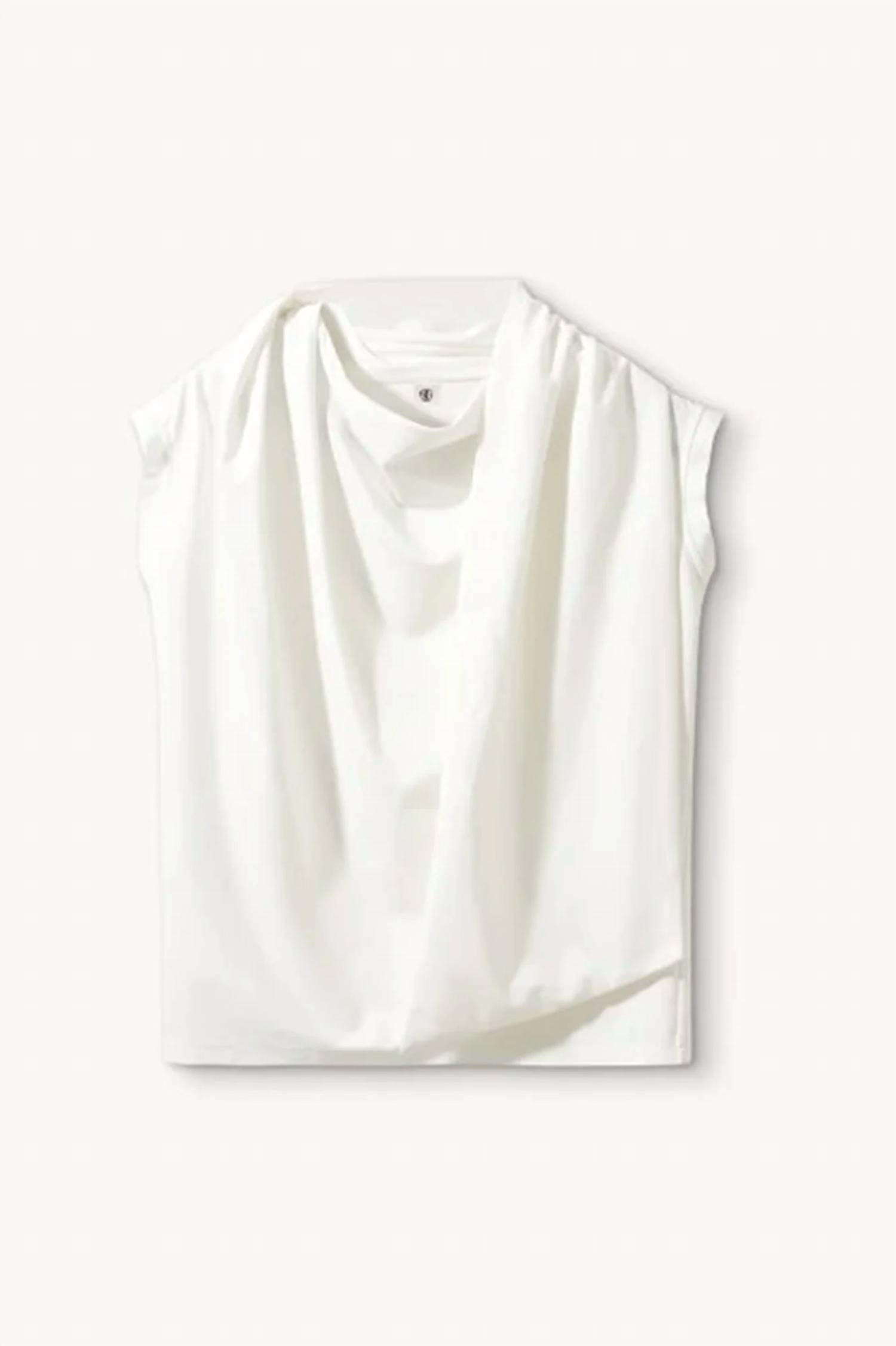 The Garment - Draped Neckline Scarf Tee