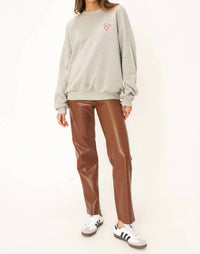 PROJECT SOCIAL T Achy Breaky Heart Sweatshirt in heather gray - women's top