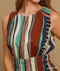 Umgee - Abstract Print Midi Dress