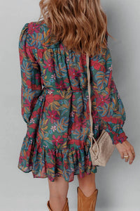Little Daisy Closet Botanic Bloom Shirt Dress in green multi - women's dress - detail view