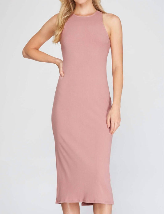 She + Sky - The Delilah Dress: Cross Back Ribbed Knit Bodycon Midi Dress