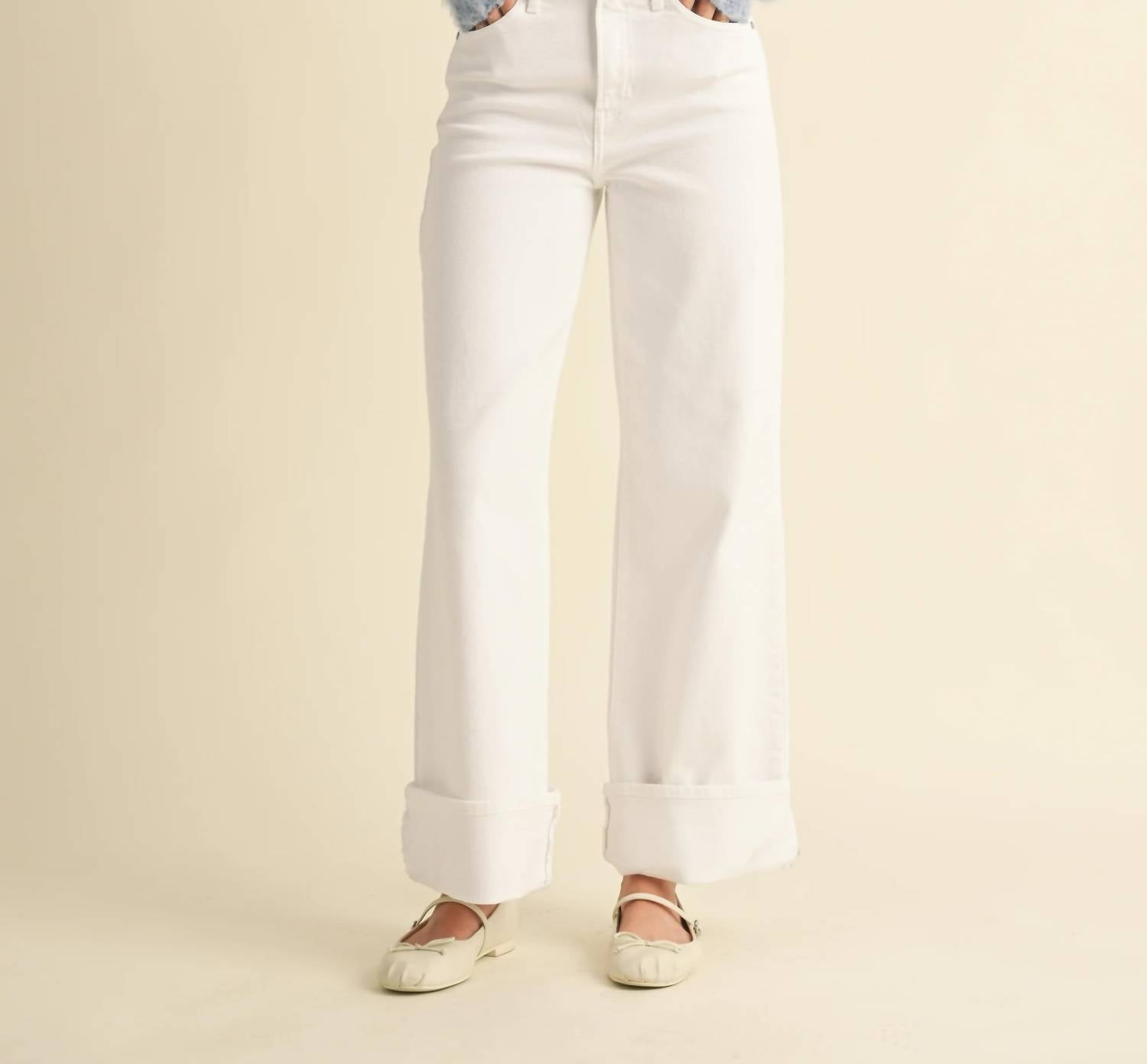 Just Black Denim - Cuffed Palazzo Jeans