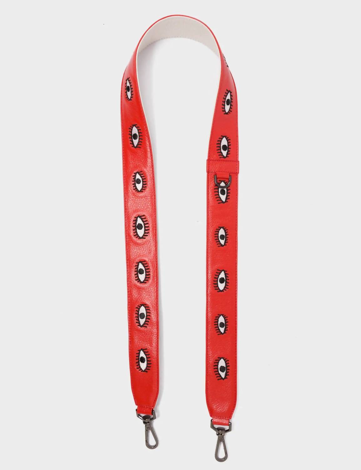 Min & Mon - Embroidered Eyes Leather Shoulder Strap