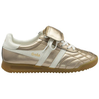 Gola Women's Stadium '86 Sneaker in gold and off white - women's sneaker - detail view