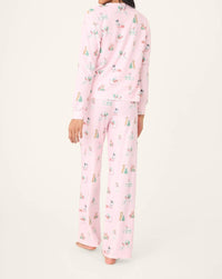 PJ Salvage Peace And Pawlidays Dog Print Pants Set in pink - women's sleepwear - alternate view