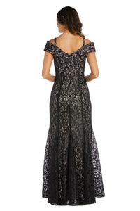 R&M Richards - Off The Shoulder Fishtail Evening Gown