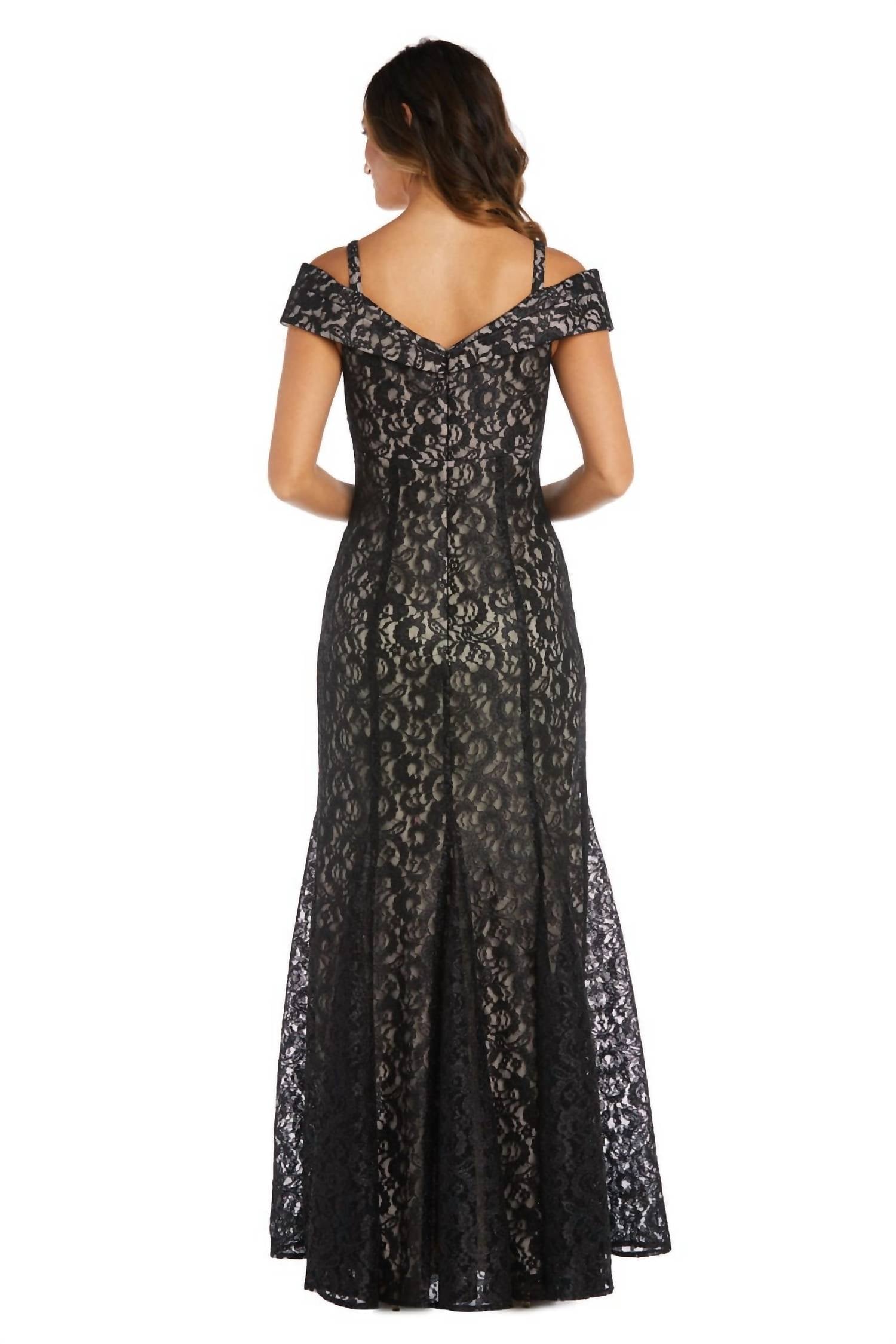 R&M Richards - Off The Shoulder Fishtail Evening Gown