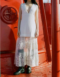 Sea - Arielle Lace V-neck Midi Dress