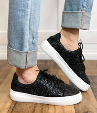 Hey Girl By Corkys - Women's Bedazzle Rhinestone Lace Up Tennis Shoes