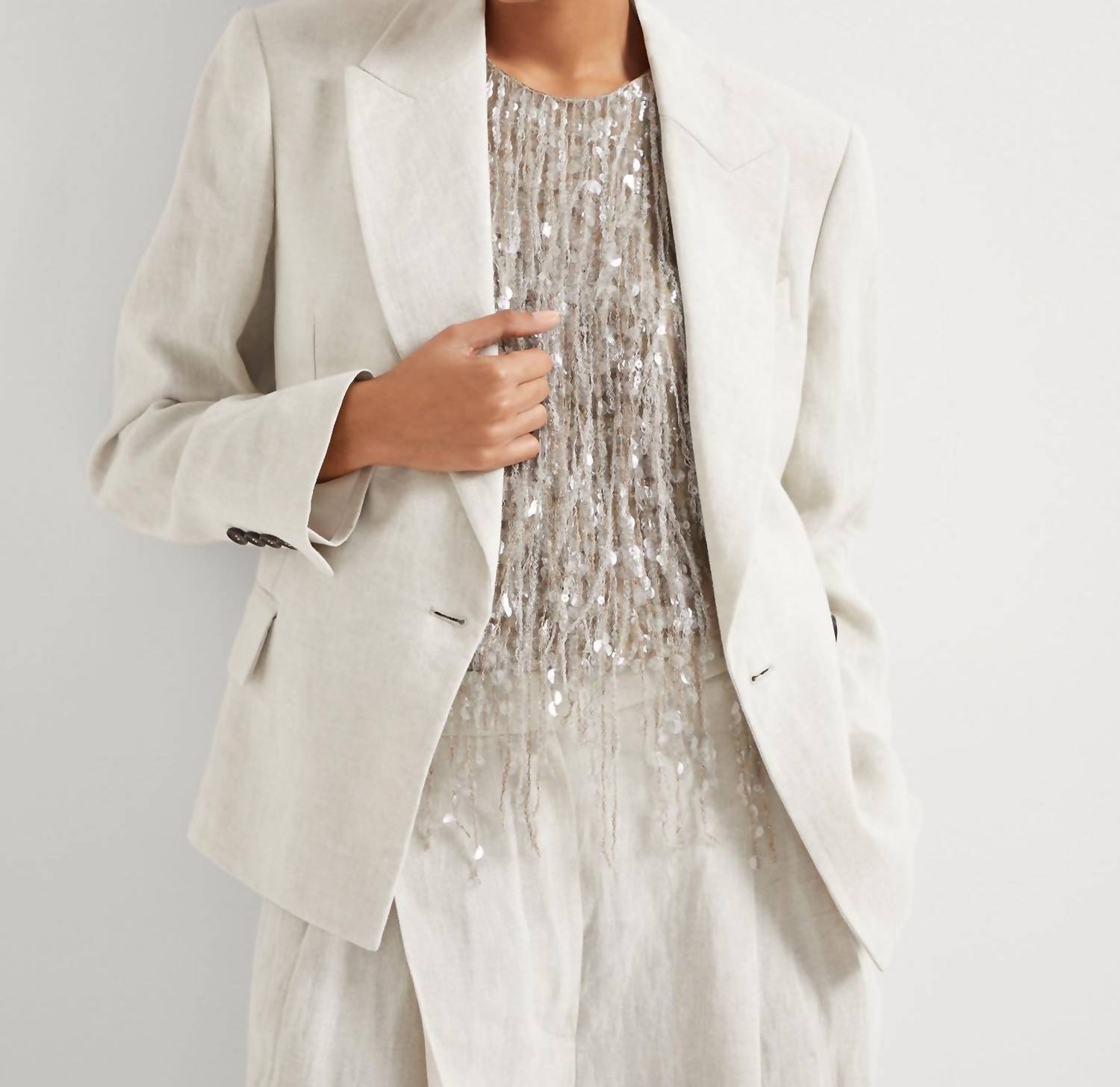Brunello Cucinelli - Canvas Cropped Blazer