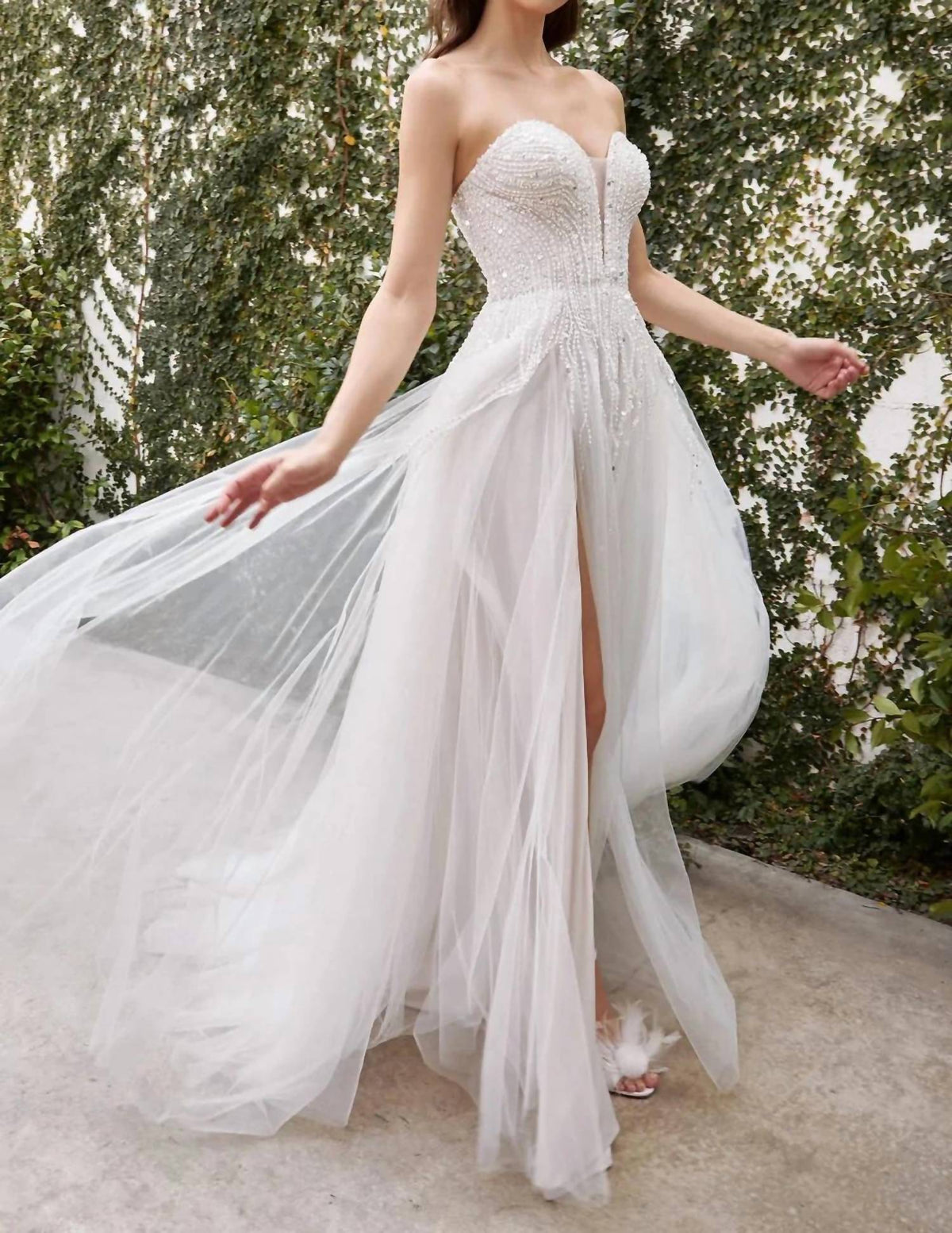Andrea & Leo Couture - Gabrielle Strapless Tulle Beaded Wedding Dress