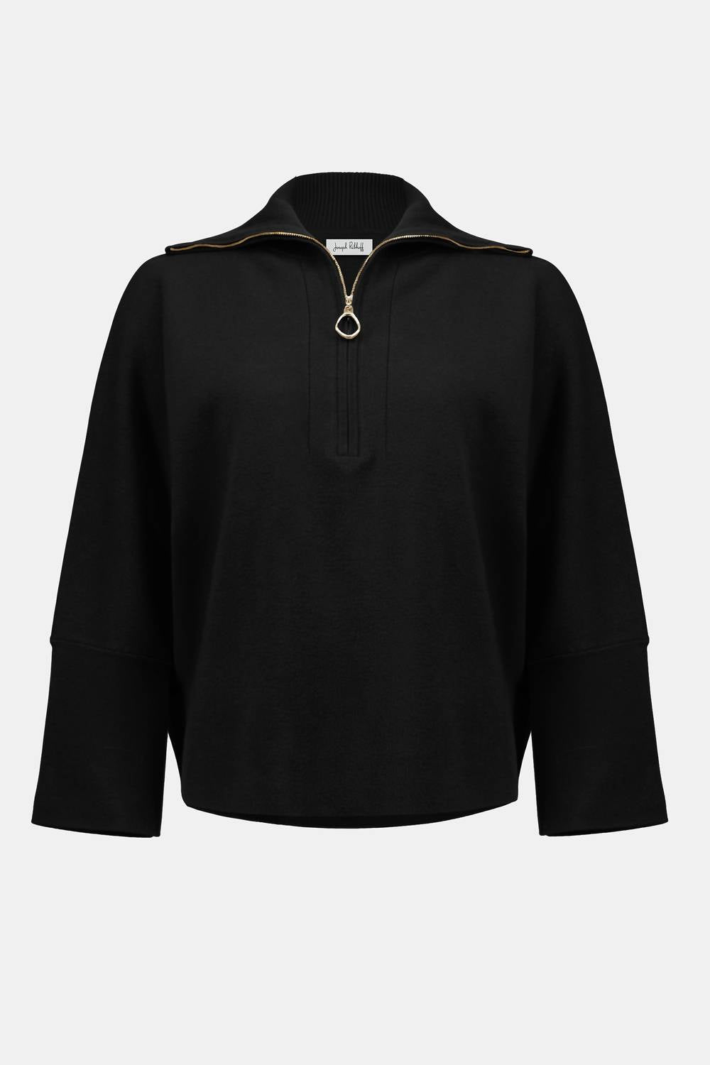 Joseph Ribkoff - Sweater Knit Boxy Pullover With Zip Collar