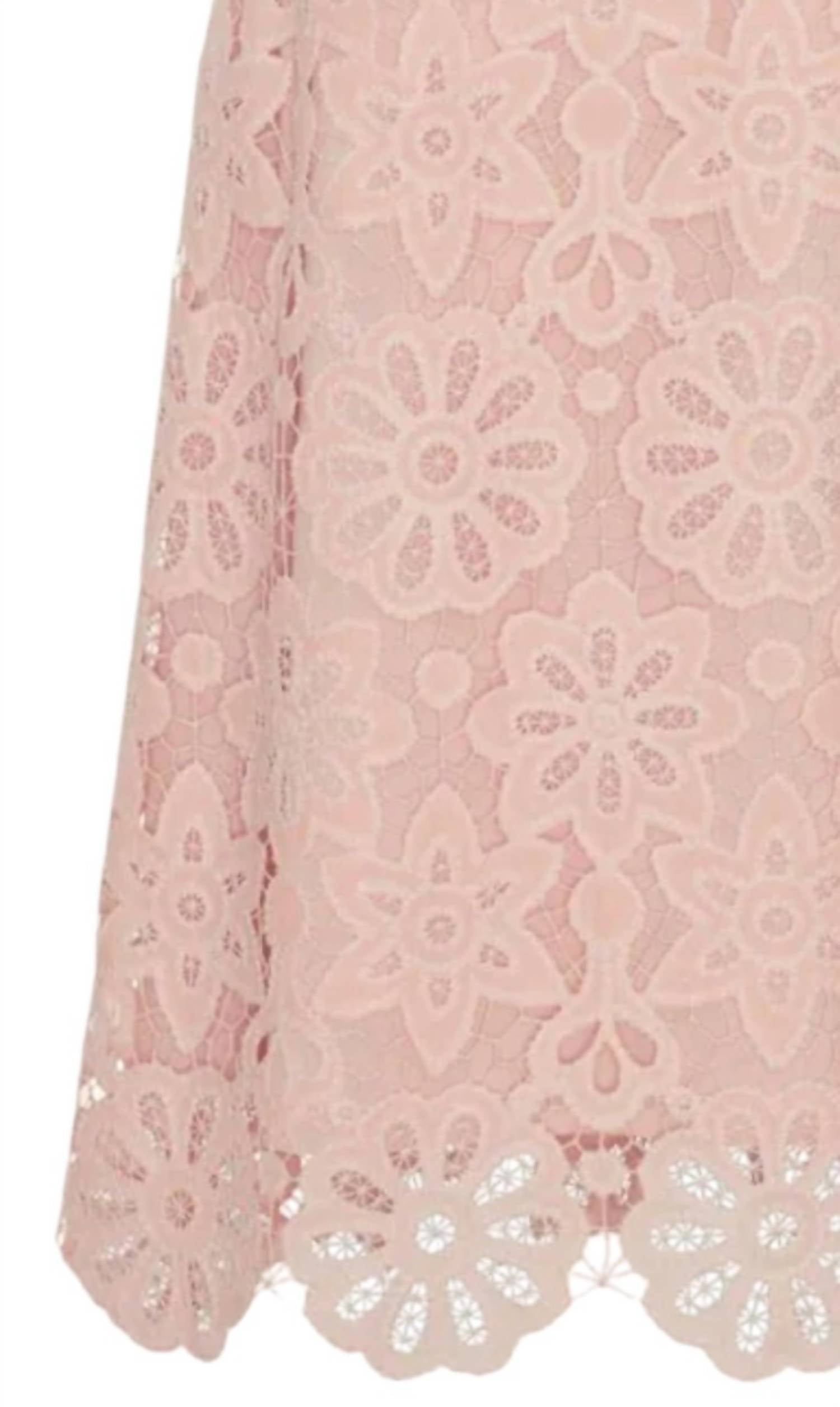 Lela Rose - Women's Floral Lace Midi Dress