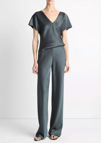 Vince - Colette High-rise Fluid Satin Bias Pant
