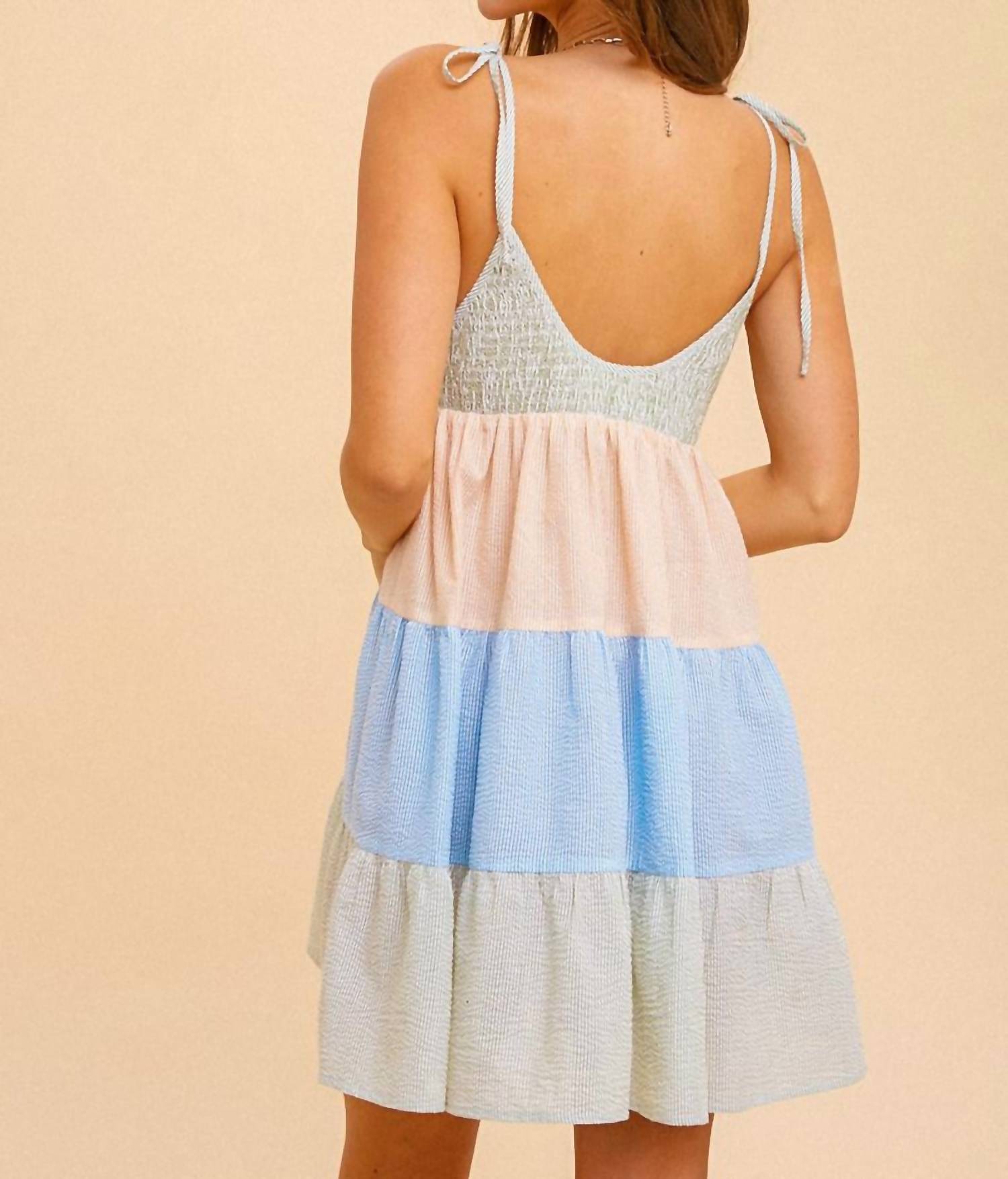 Hem & Thread - Brynn Tiered Seersucker Dress