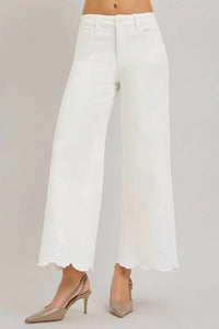Risen - Francesca Embroidered High Rise Crop Jeans