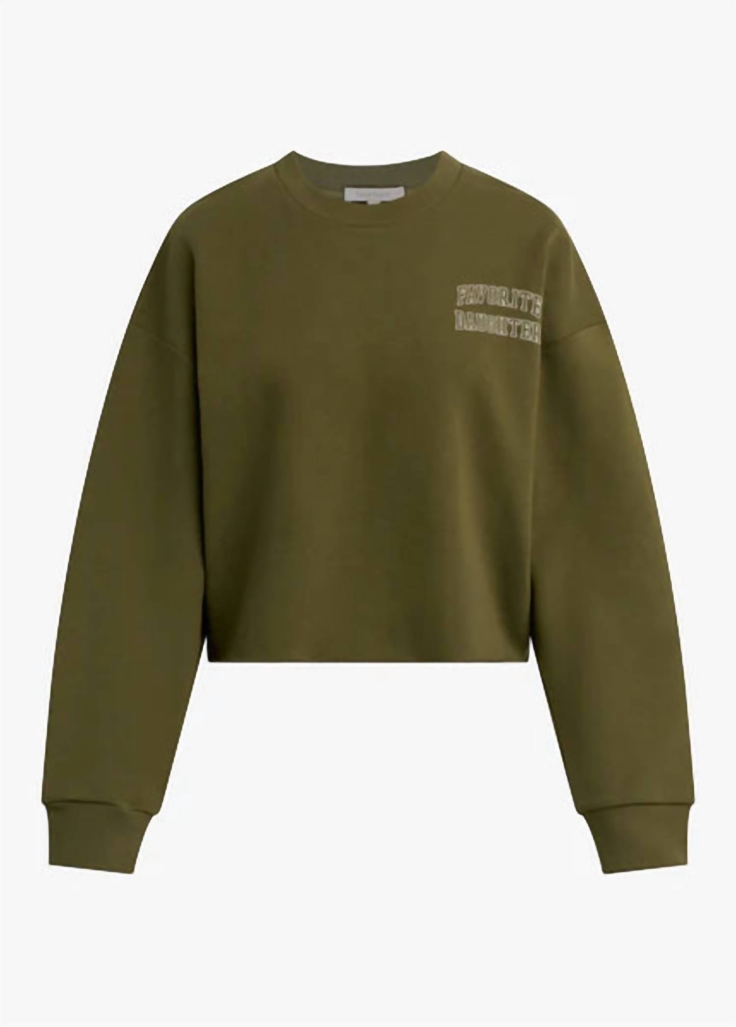 Favorite Daughter - Women's Cropped Collegiate Chest Logo Sweatshirt