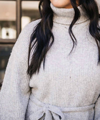 Crescent - Turtleneck Tie Waist Dress