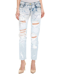 Women Bleached Bailey Distressed Ripped Skinny Fit Jeans